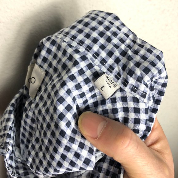 Coastaoro Blue White Check Short Sleeve Button Up Shirt Sz Large - Picture 7 of 7